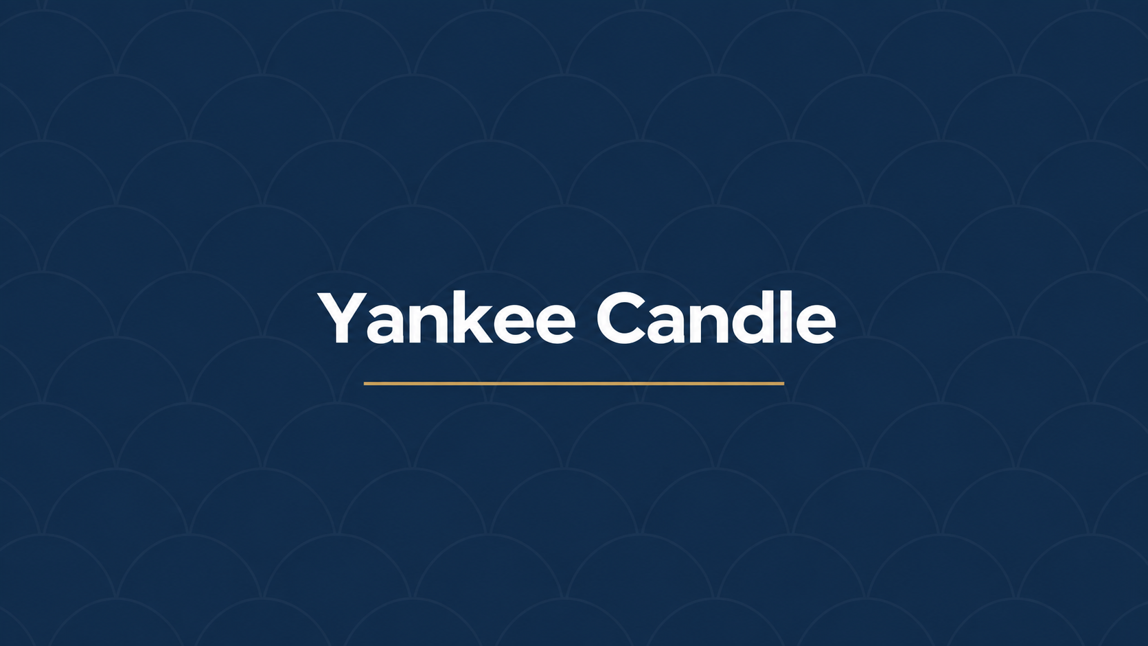 Yankee Candle graphic with a white candle and gold ribbon on a textured navy background.
