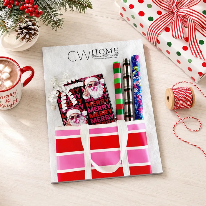 Charleston Wrap Fall 2026 fundraising catalog with holiday gift wrap and tote bag products