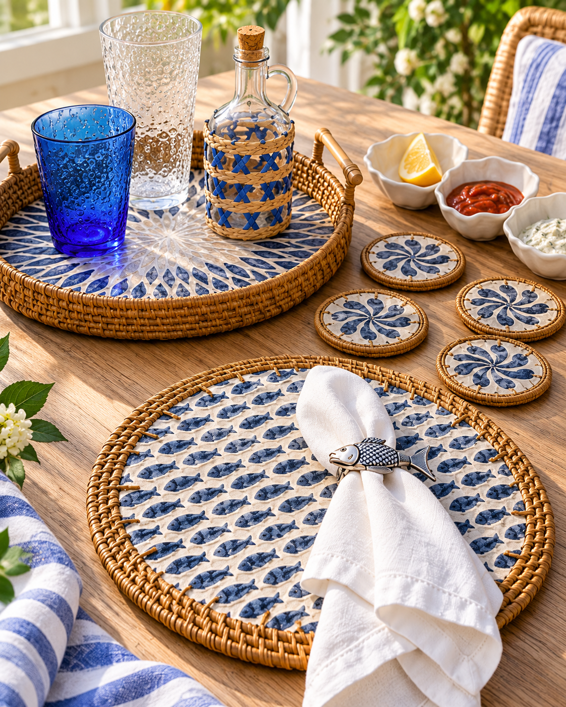 Charleston Wrap Spring home products arranged on a bright tabletop
