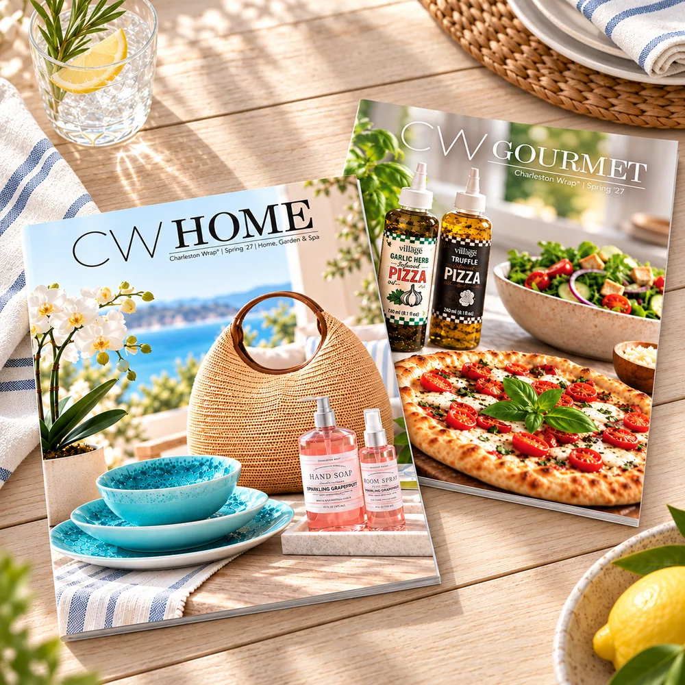 Charleston Wrap Spring 2027 Home and Gourmet fundraising catalogs